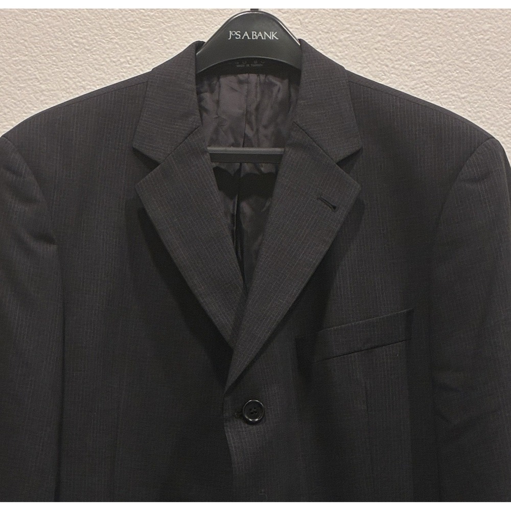 Vintage Hugo Boss Super 100s 100% Virgin Wool Jacket Mens 42R Black Micro Grid